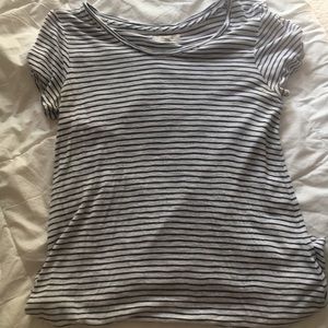 Madewell black and white thin stripe Tee